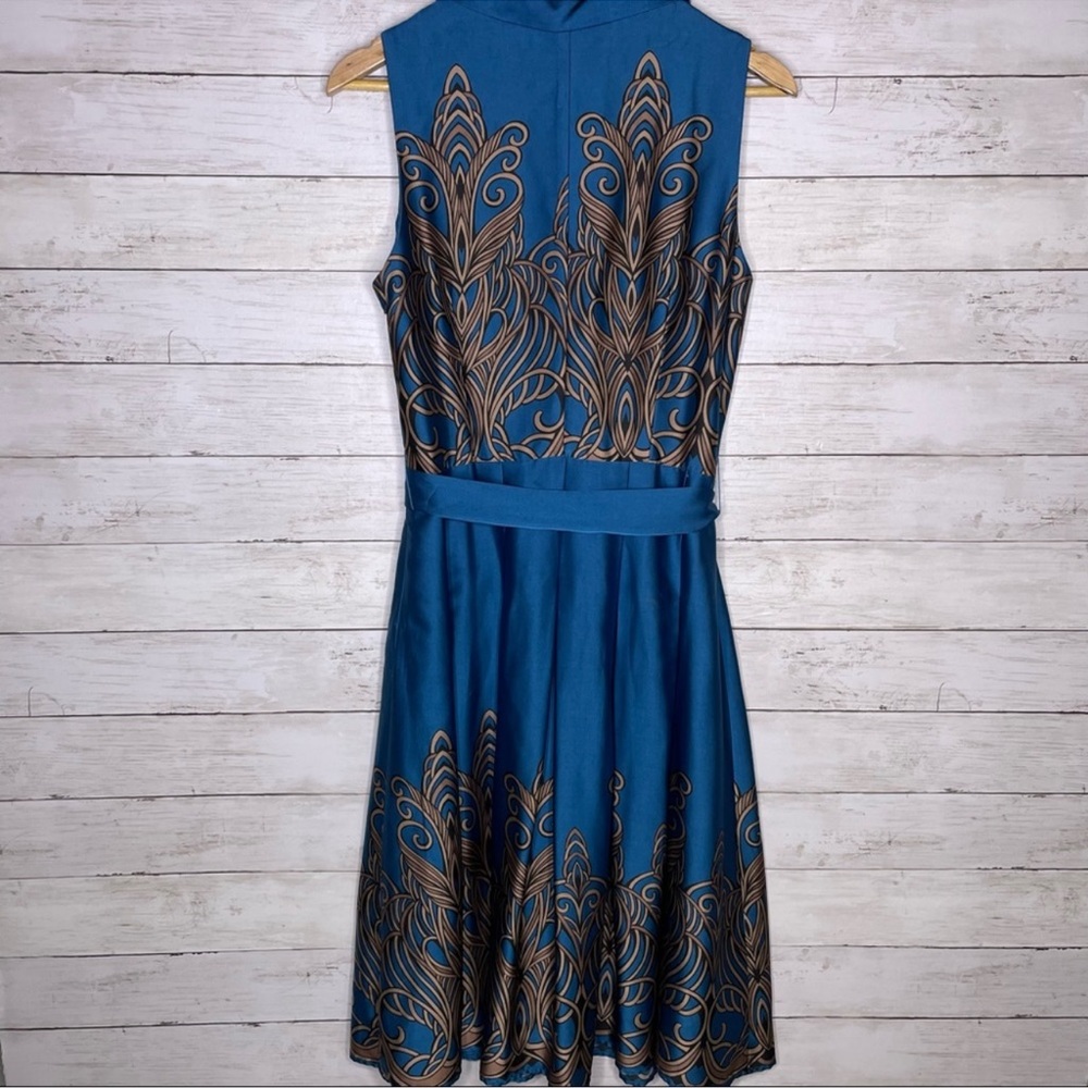 Cece’s New York Art Deco Belted Collar Midi Dress - Picture 2 of 3